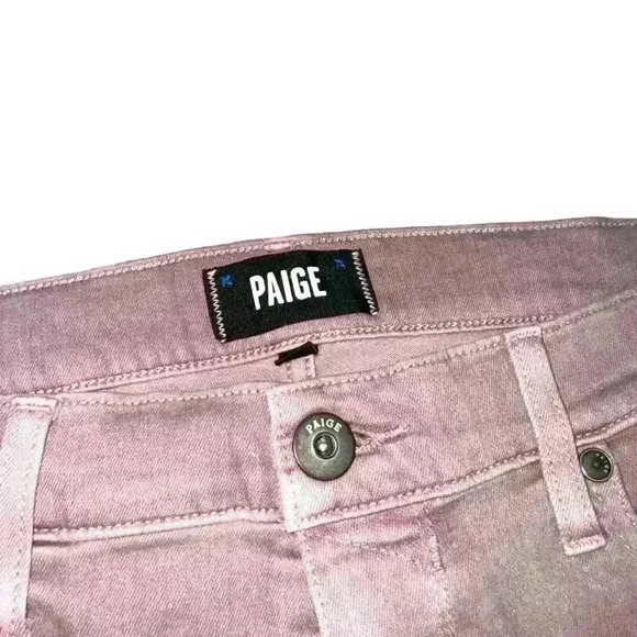 NWT PAIGE LENNOX Slim Fit Jeans Stretch  W33 Straight Pink Casual City Offcie - Picture 11 of 12